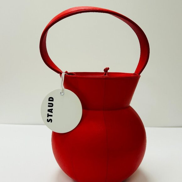 STAUD Handbags - Staud Keaton Red  or brown Leather Bucket Bag or Staud Moreau Macramé Pu…